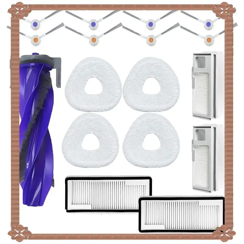 24-Hour Delivery Replacement Parts Set For Narwal Freo X Ultra Z Ultra Robot Vacuum Cleaner-Main Brush, Filter, Dust Bag, Side B
