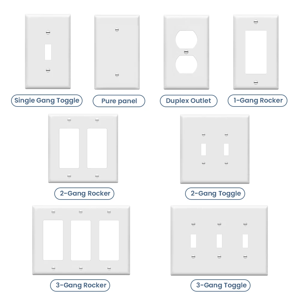 1pc Wall Panel Light Switch Cover, Various Styles, Pure White, Wall Panel Light Switch Socket Cover,Sturdy and Durable