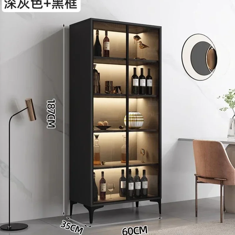Station Bar Cabinet Metal Cabinet Storage Closet Drankkast Champagne Tower Glasses Plastic Bar Furniture For Liquor Cups Display