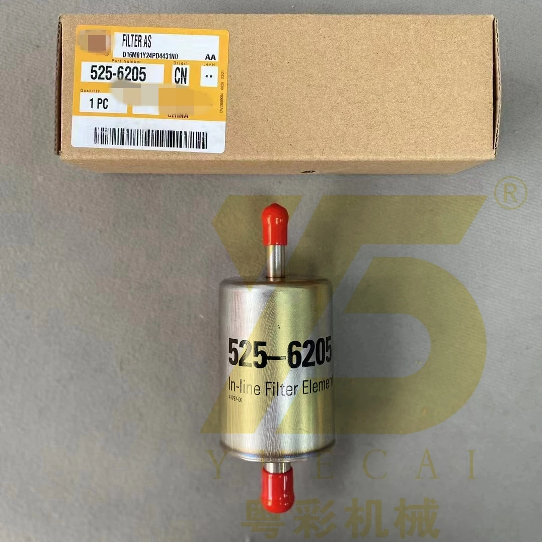 YUE CAI Fuel filter element 525-6205 5256205 iron shell filter element E320E 329E excavator accessories 384-8512 3848512