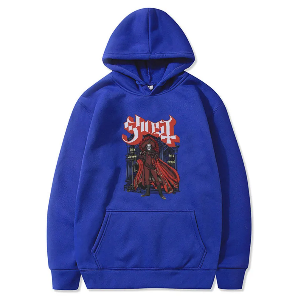 Rock Ghost Band Print Hoodie Mens Fleece Oversized Clothes Metal Rock Music Hooded Sweatshirt Men Women Vintage Gothic Hoodies