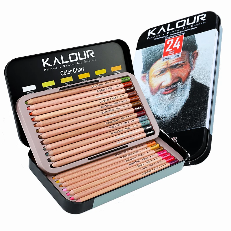 KALOUR Professional Pastel Pencils Set 24/50/72pcs High-quality Soft Lead Artists Pen for Adults Kids Beginners Mark Making Tool