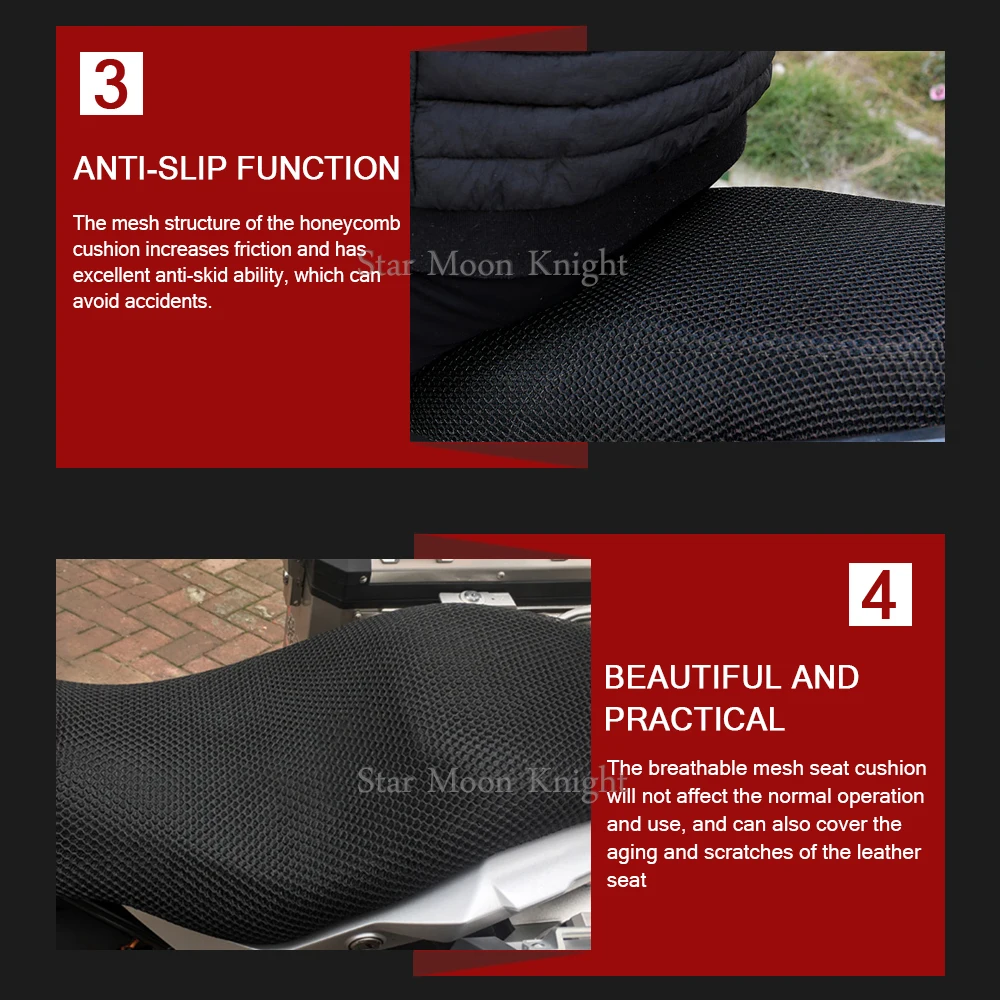 For Kawasaki Versys1000 ABS Rear Seat Cowl Cover Waterproof Insulation Net 3D Mesh Protector Motorcycle Accessories Versys 1000