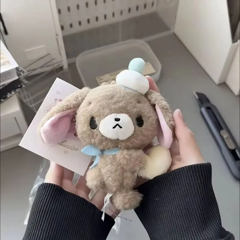 جديد Sugarbunnies التميمة أفخم المفاتيح Shirousa Kurousa مع القلب لطيف سلاسل المفاتيح سلسلة كيرينغ حامل المفاتيح حقيبة قلادة لعبة دمية