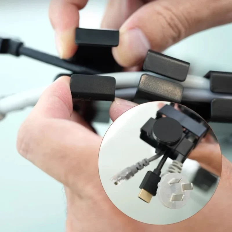 Magnetic Fast Install Cable Management with Adjustable Wire Storage Office Study Concentrator for Computer Desk Cord Accessories