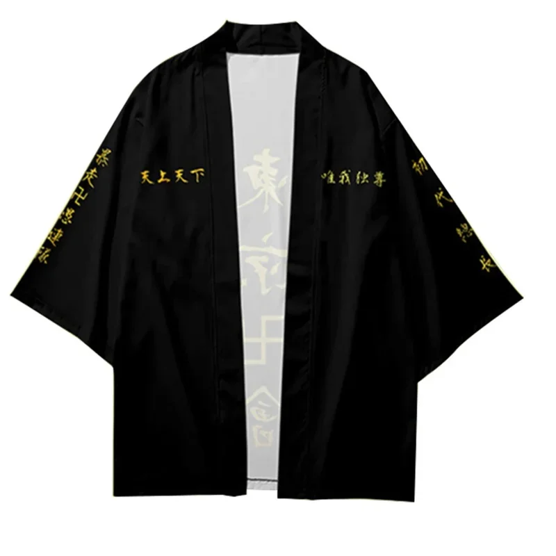 Dragones negros tokyo Revenge kimonos japoneses para hombres Haori vengadores disfraz Cosplay la capa de kimono M17