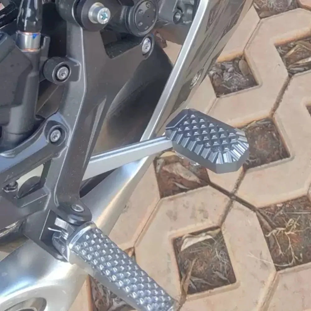ZXMOTO Motorcycle 500RR Modified Oversized Kickstand Pad & Widened Rear Brake Pedal (Non-destructive Installation)