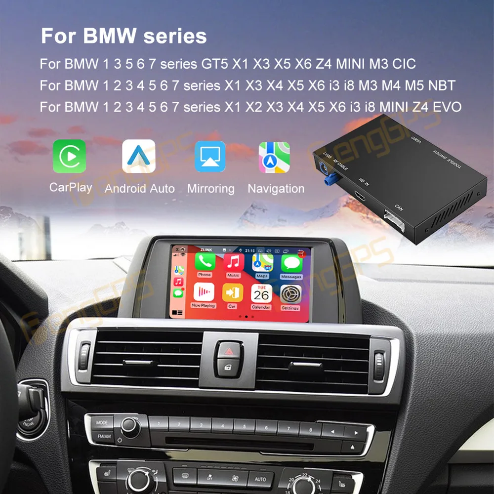 Linux Wireless Carplay Android Auto For BMW All Series with Mirror Link AirPlay Car Play HiCar FM DSP WIFi GPS