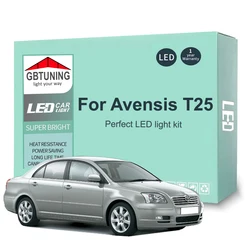 17Pcs Car Accessories For Toyota Avensis T25 2003 2004 2005 2006 2007 2008 Canbus Dome License Plate LED Interior Light Bulb Kit