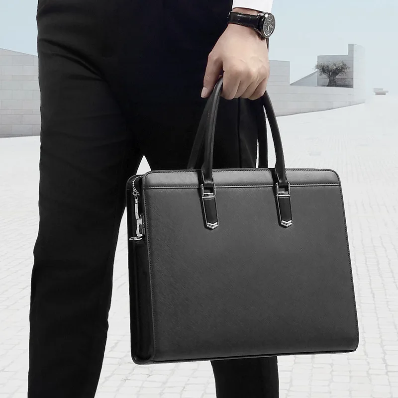 New Genuine Messenger Bag Men Leather Password Lock Business Men's Handbag Cowhide Laptop Large Capacity Briefcase Crossbody Bag
