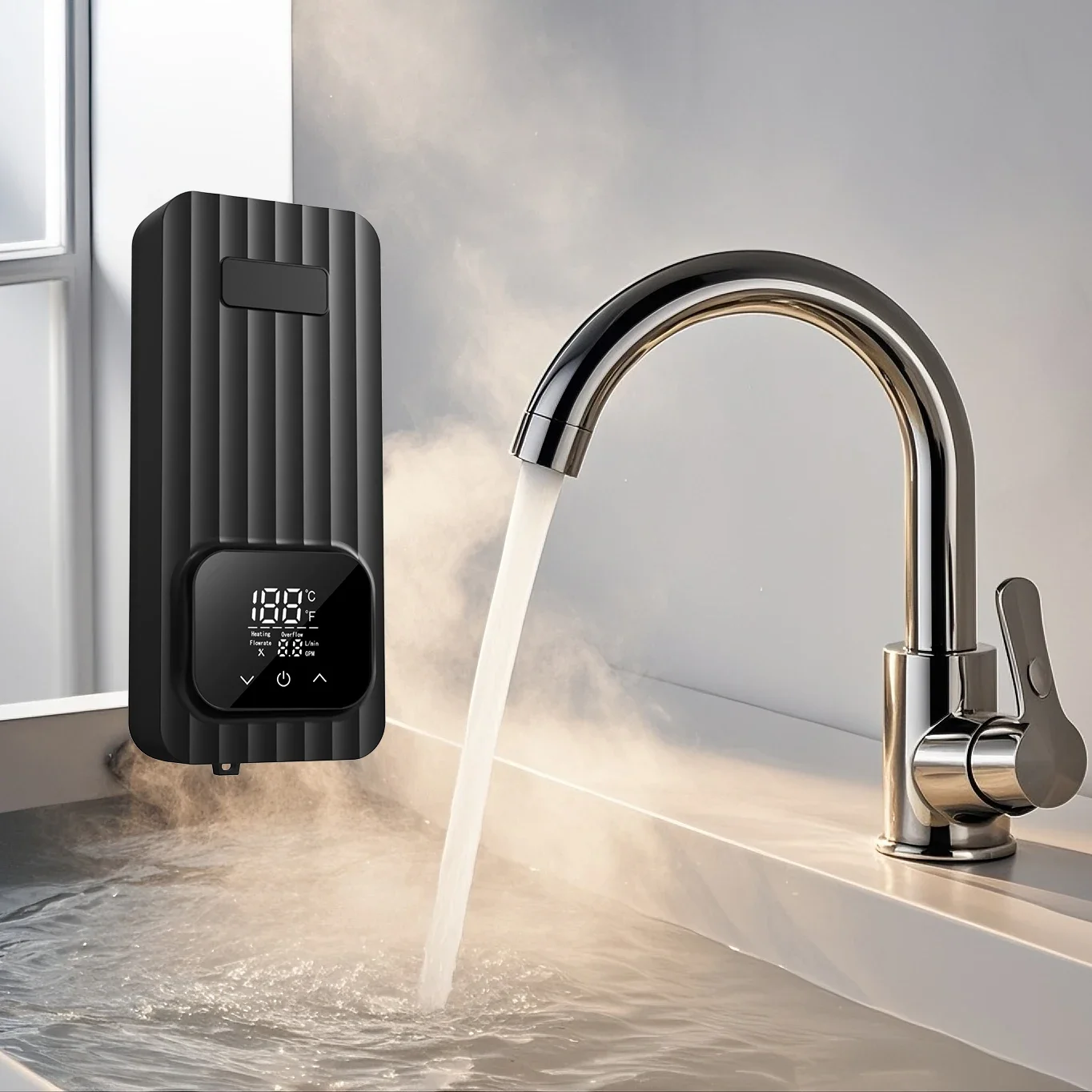 3200W 3300W 3500W 4500W 5500W Bathroom Instant Hot Water Geyser Under Sink Shower Electric Water Heater 220V