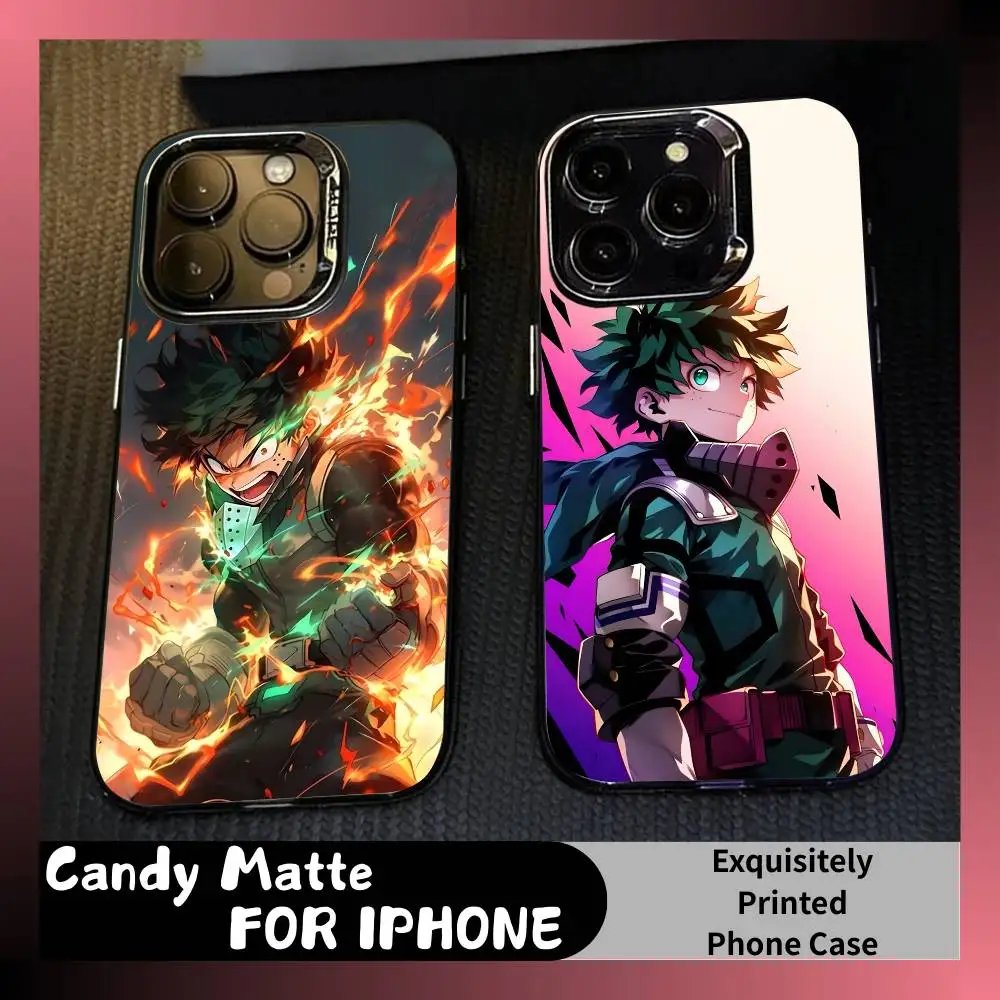 

Deku One For All My Hero Phone Case For iPhone 16 17 15 14 12 13 Pro Max Black Candy Matte Shockproof Cover