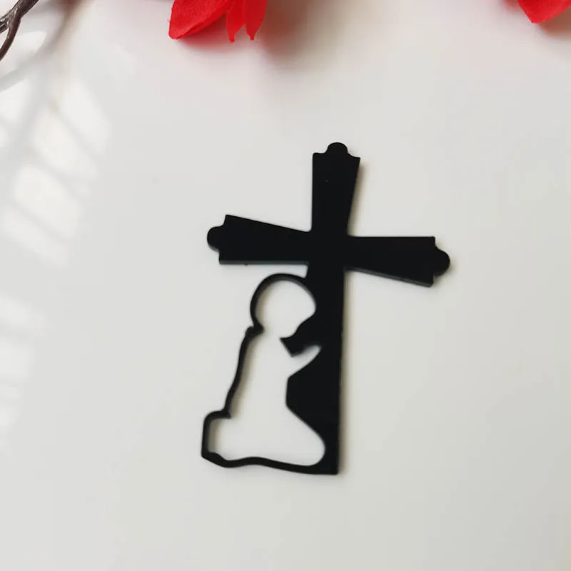 30PCS Personalized Cross Prayer Baby Name first communion baptism party favors decoration