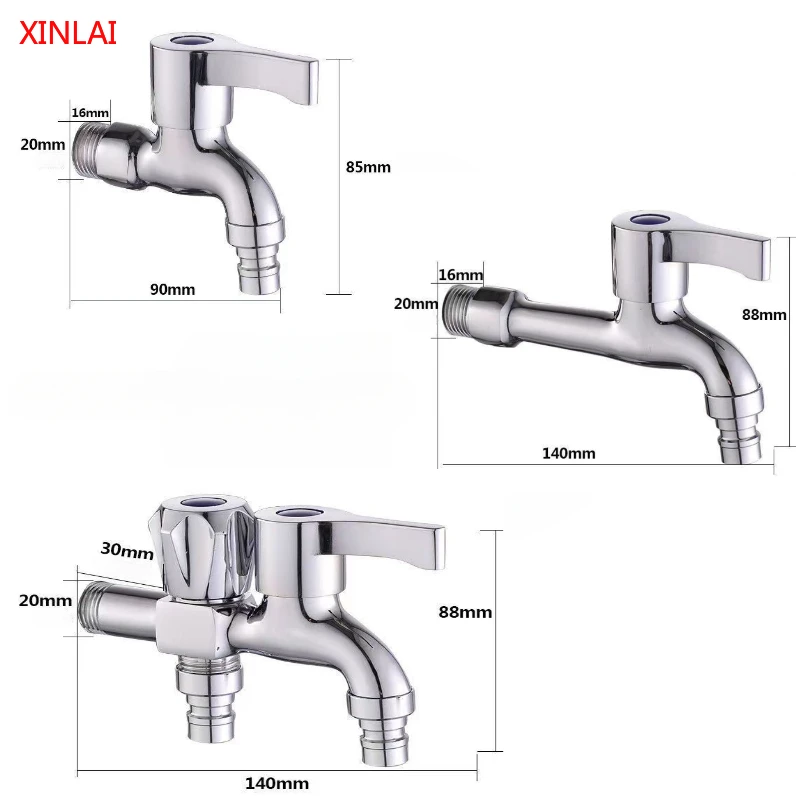 

4-Point Washing Machine Faucet - Double Ended Tap for Mop Pool & Bathroom