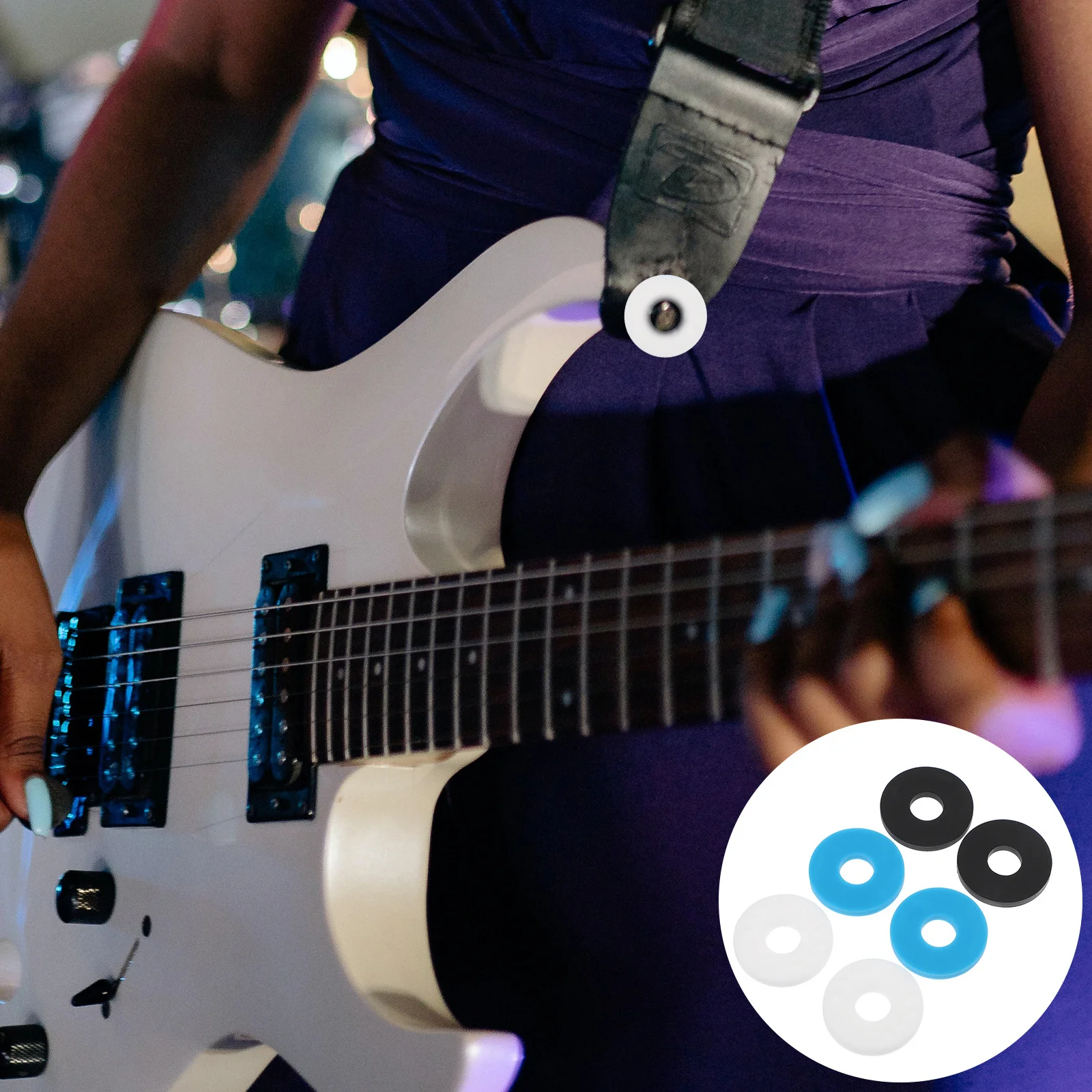 

6 Pcs Non-slip Guitar Pad Practical Strap Accessories Silicone Safety Supplies Portable Anti-skid Pads