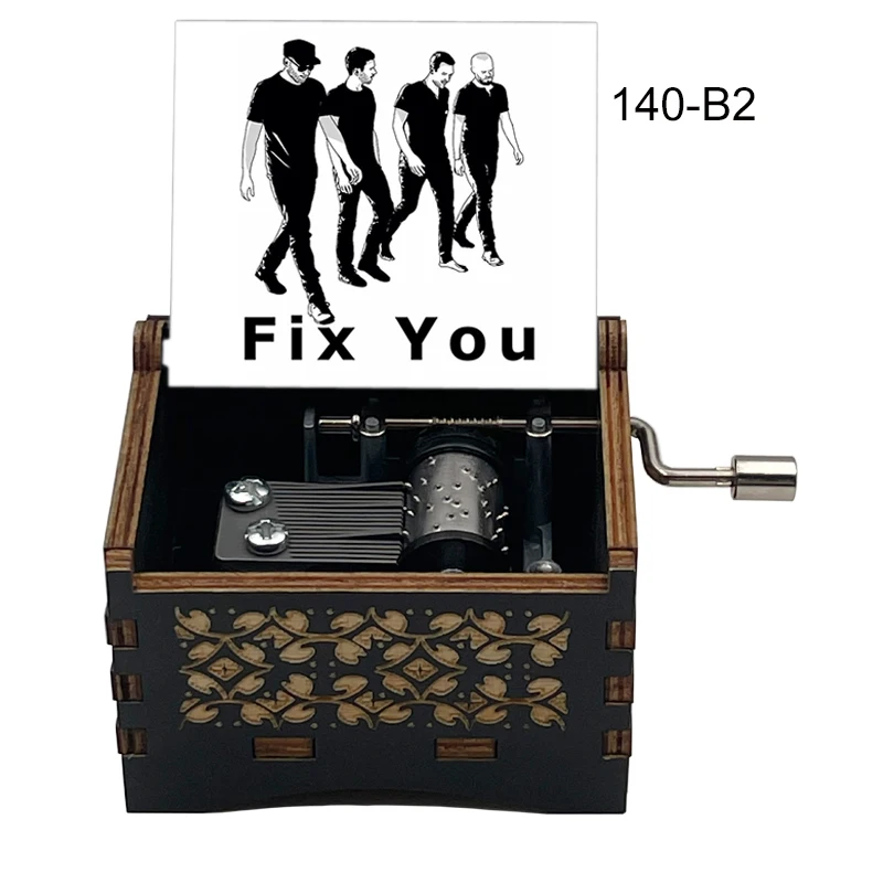 Classic English Song《Fix You》Climax 14-Seconds 18-Tone Music Box Home Decor Ornament Holiday Birthday Party Gift for Friend