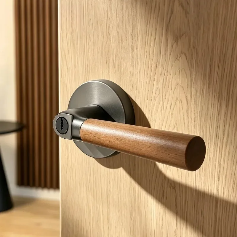 Simple Indoor Door Lock Silent Single Latch Handle for Bedroom Bathroom Elderly and Children Room