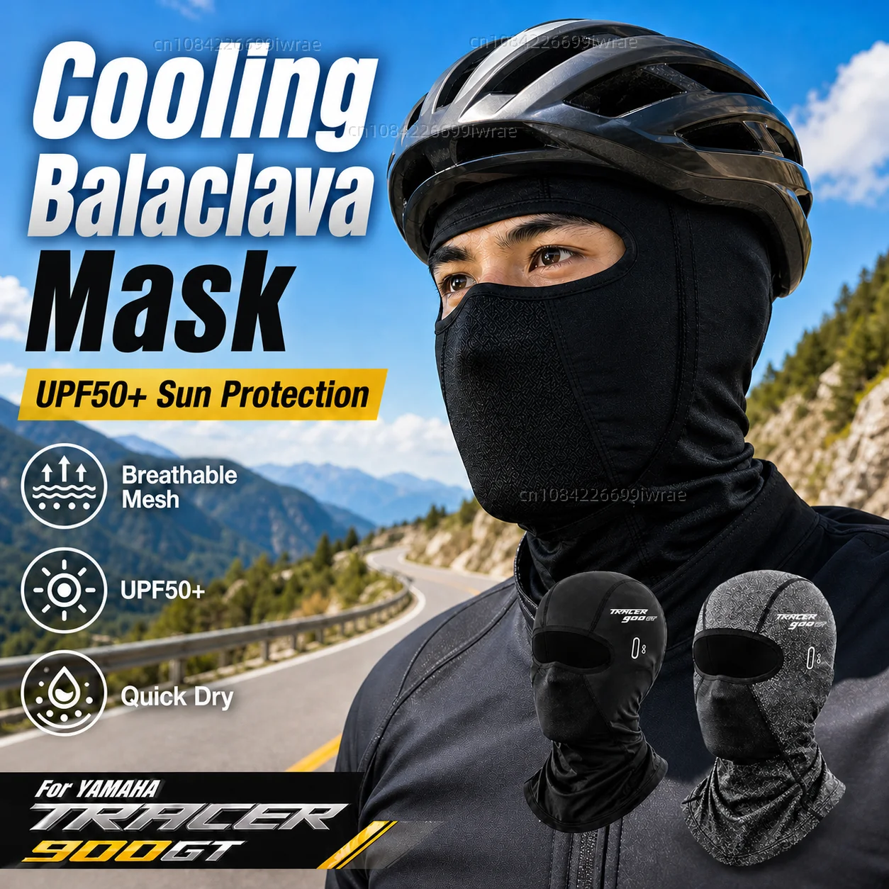 Cooling Motorcycle Balaclava Mask UPF50+ UV Protection Breathable Face Cover Summer For YAMAHA TRACER 900GT 700GT 700 900 GT
