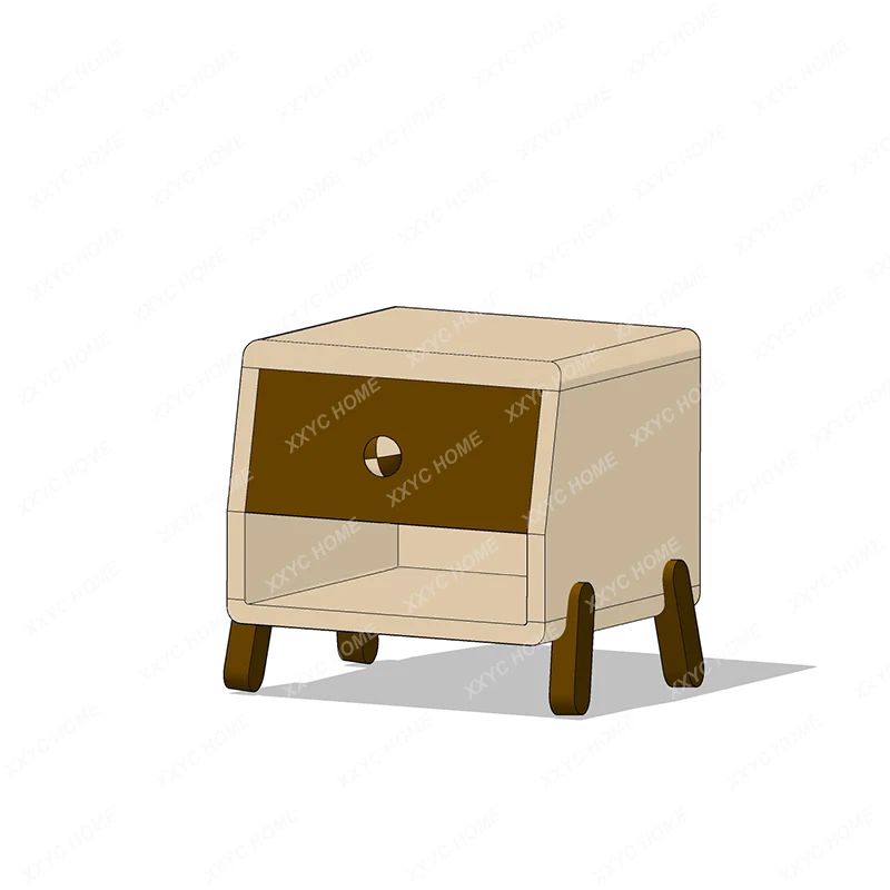 A  Hard Maple Bedside Tables Lockers Bedroom Room Bedroom Cherry Solid Wood Storage Lockers