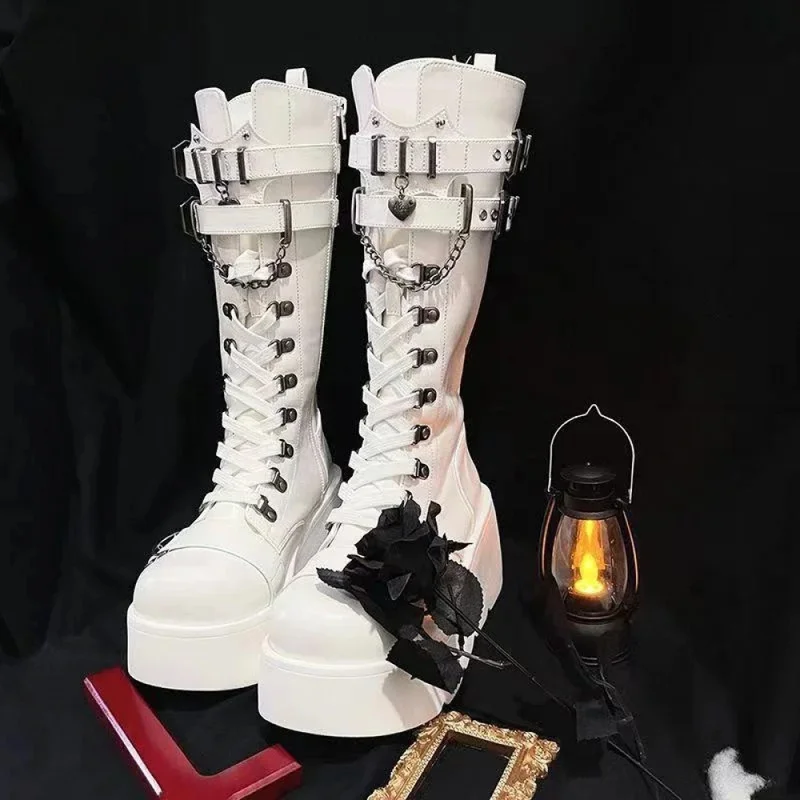 Gothic StyleBoots Trendy Motorcycle Boots Platform Vampire Cosplay Women Mid-Calf Boots 2026 New Women'S Shoes Zapatos Mujer