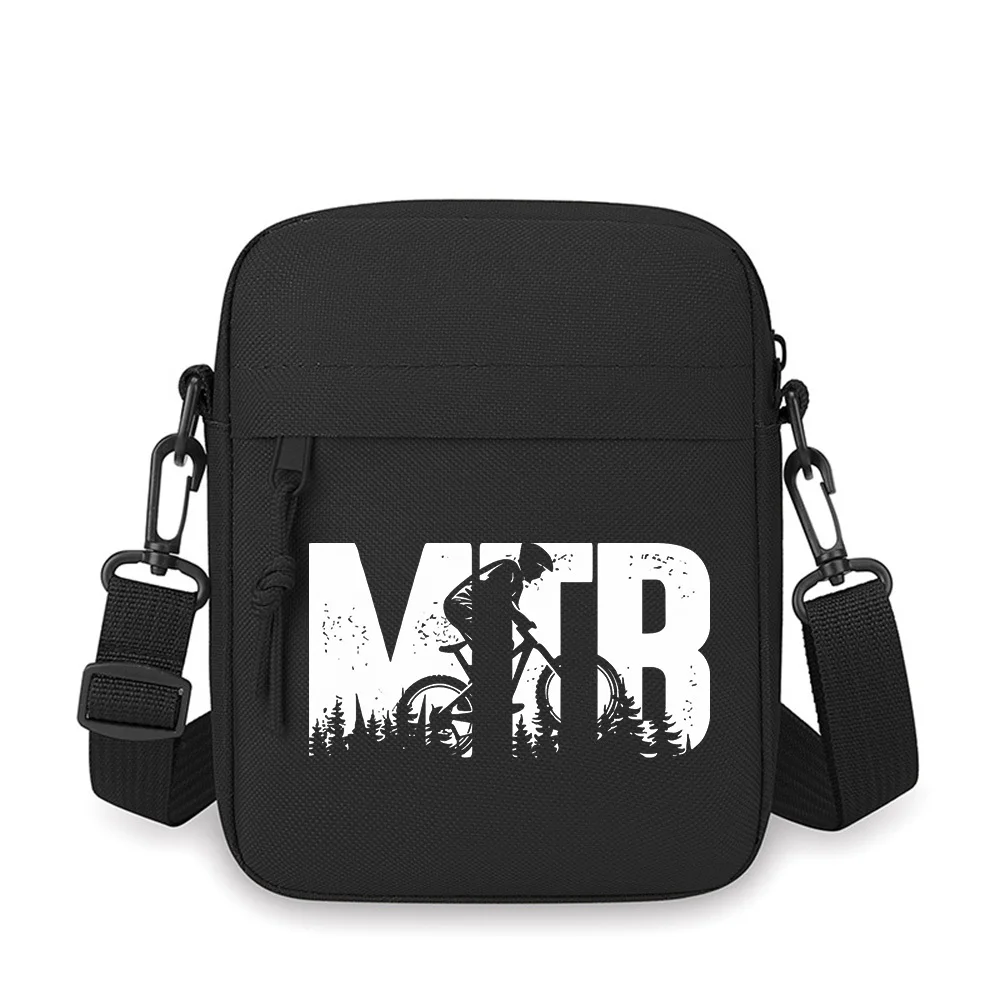 

MTB biking silhouette rider forest outdoors adventure Men Crossbody Bag Single Shoulder Women Cartoon Anime Film Printing Design