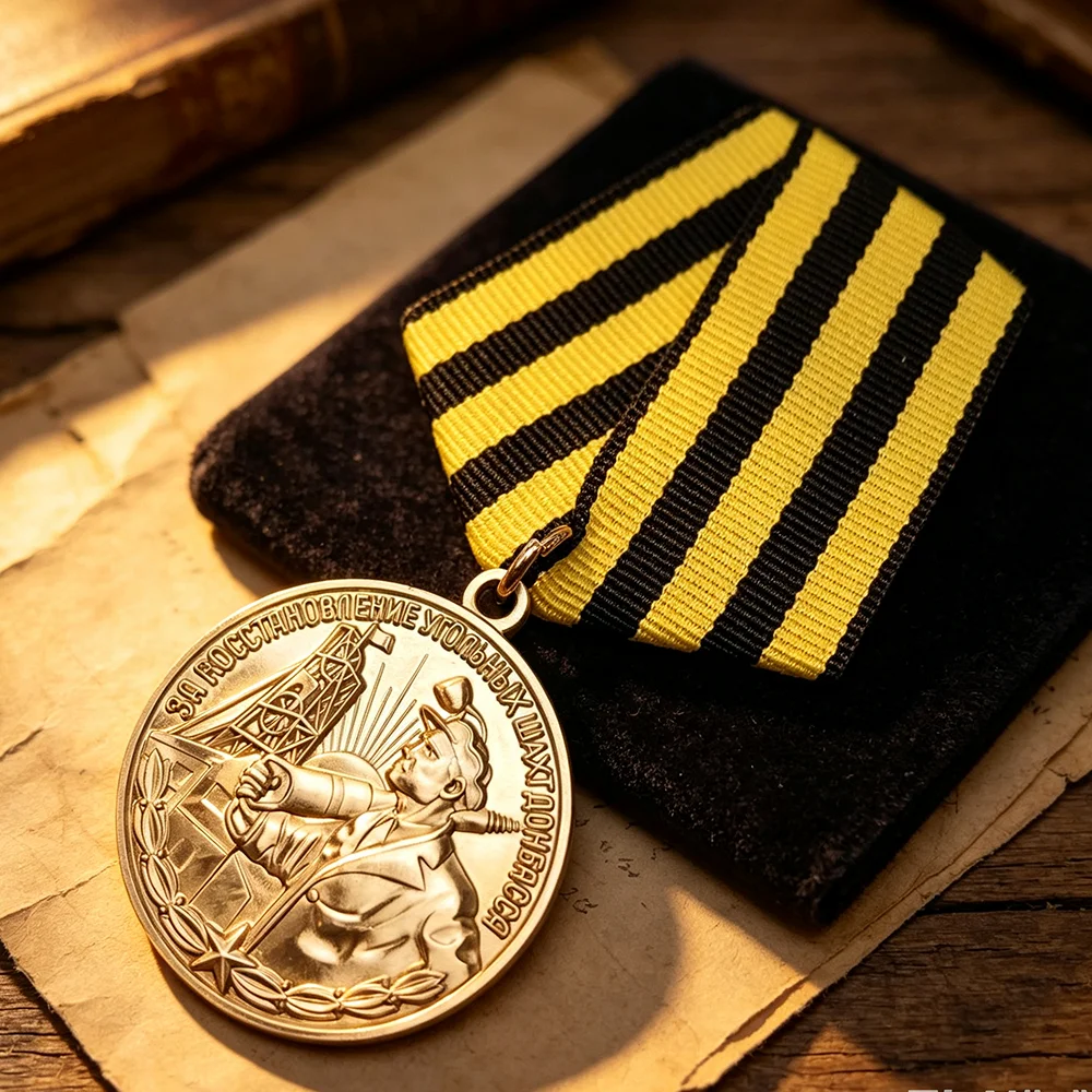 Soviet Medal Badge Russian Medal CCCP Honor Commemorative Donbas  Coal Mine Medal Metal Brooch Badge Collection Crafts Gifts