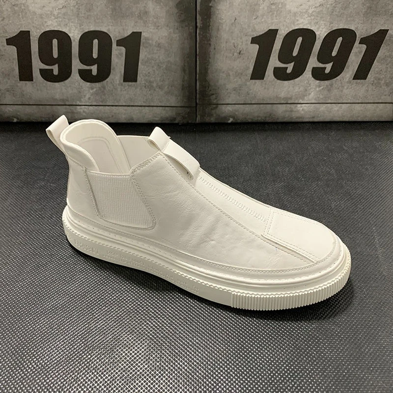 British Style Autumn Winter New High Top Flat Casual Men's Shoes Korean Version Trendy Young Men Footwear