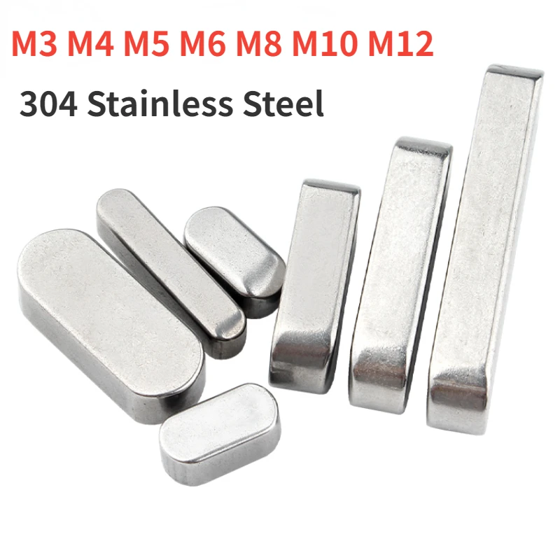 M3 M4 M5 M6 M8 M10 M12 304 Stainless Steel  Parallel Key Square Rectangular Keys Round Ended Dowel Drive Shaft A Type Flat Key