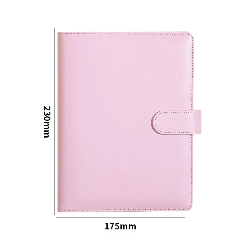 A5 New Vintage Refillable Notebook File Folder Notepad Cover Leather Ring Binder Office Supplies