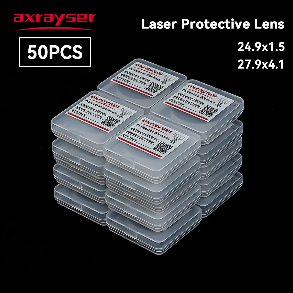 

50pcs/lot Laser Protective Lense Raytools Dia27.9*4.1mm Original Windows Fiber Cutting Machine Parts 1064nm Bodor Silica JGS1