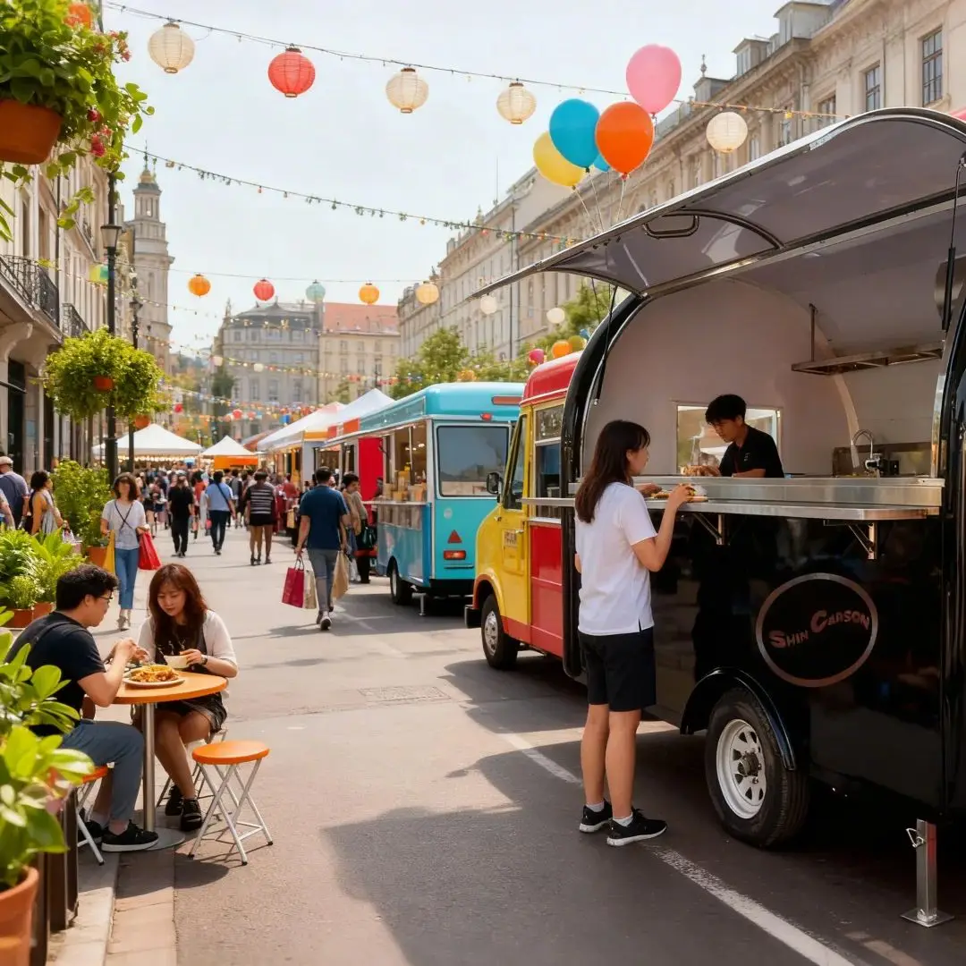 Retro Multifunctional Hotdog Mobile Dining Truck Food Trailer Commercial Snack Stand for Restaurants And Lemonade Bars