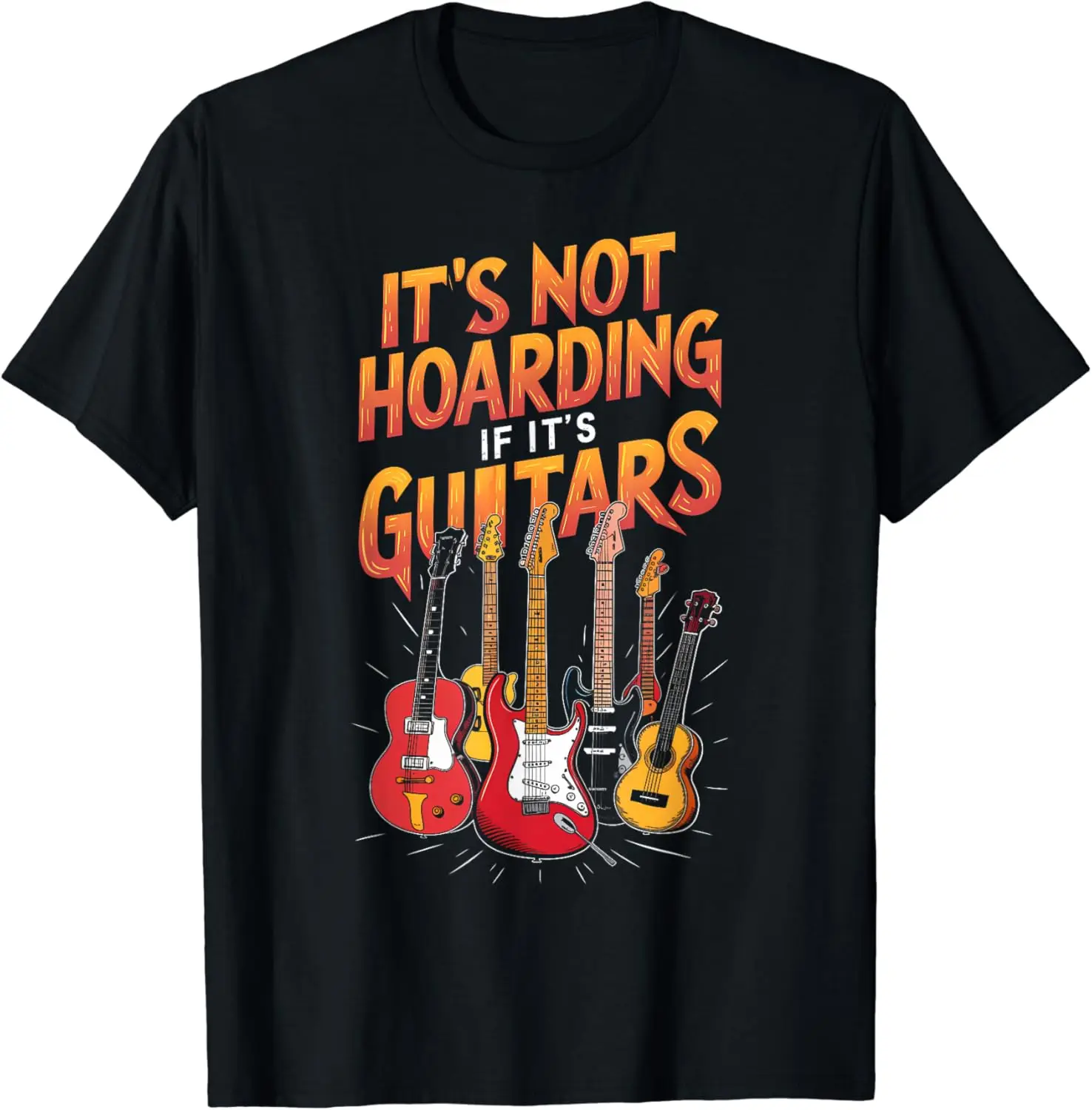 

men clothing Funny Guitar Hoarding Joke Rock Music Fan Musician T-Shirt