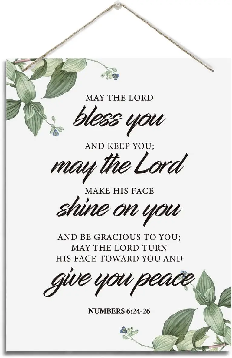 Vintage Tin Sign Inspirational Wall Decor, Nursery Christian Decor, Baptism Gift, Scripture Hanging Sign, Numbers 6:24-26 Wall A
