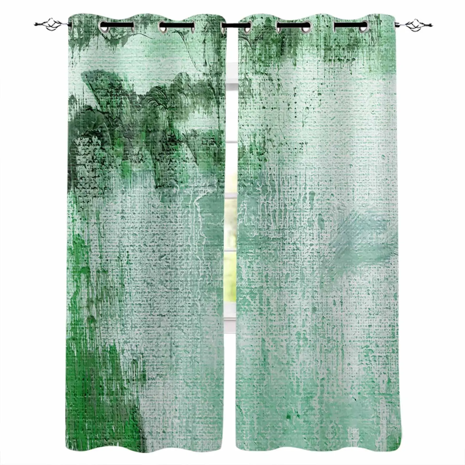 Abstract Modern Oil Painting Living Room Bedroom Elegant Curtains For Kitchen The Room Window Treatments Drapes