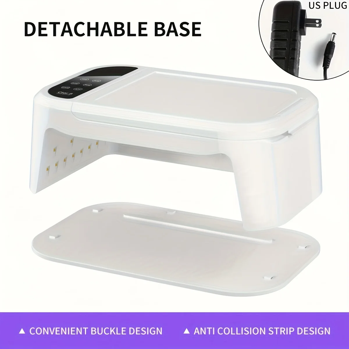 [米国プラグ] XEIJAYI 1個 LEDハンドピローライトセラピーランプ UVグルー乾燥機、高速ネイルドライヤー ネイルポリッシュ硬化UVランプ 5つのタイマー付き