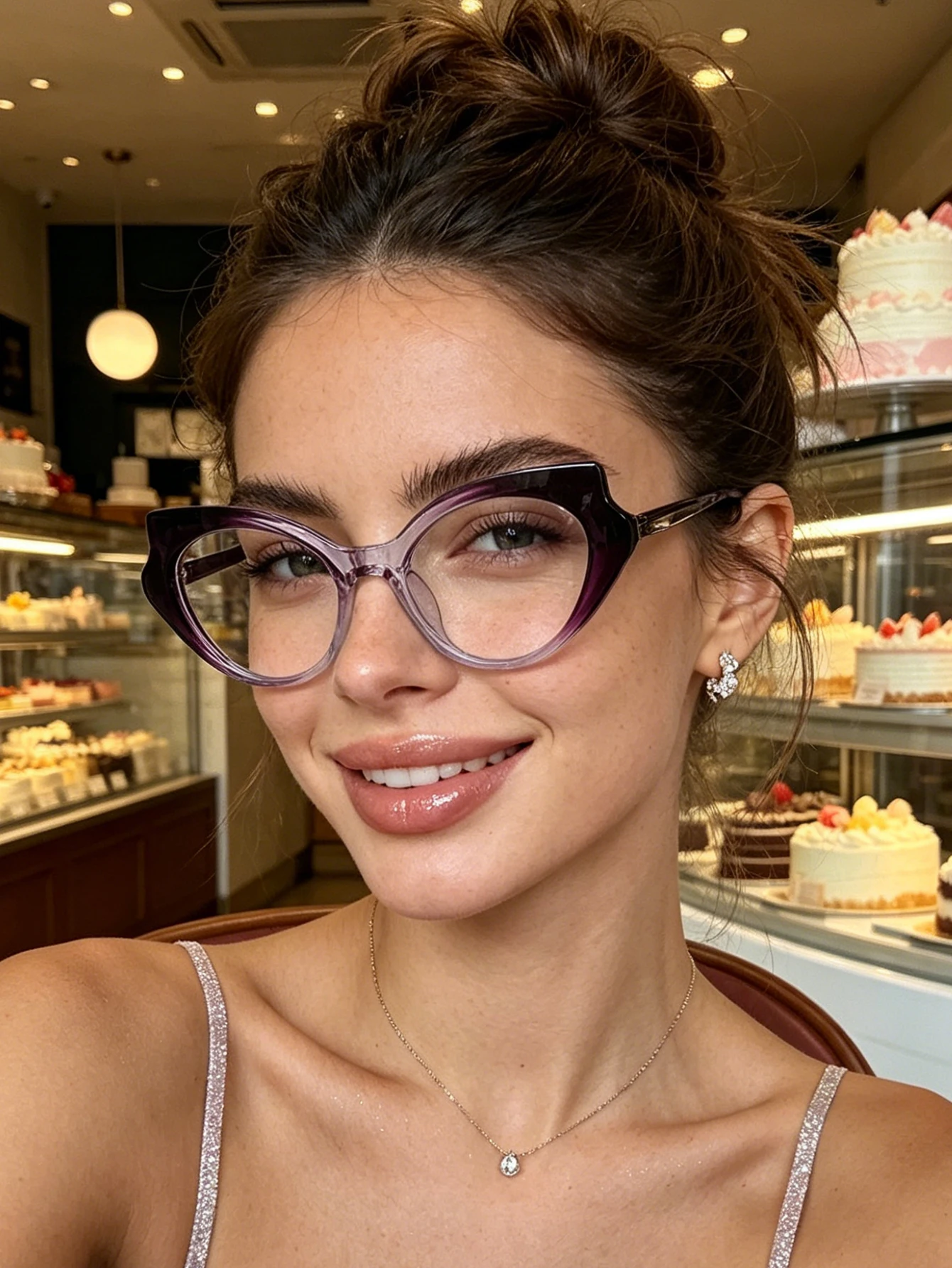 1pc niche purple gradient glasses, can be worn for commuting, dating, and vacation, and are full of practicality
