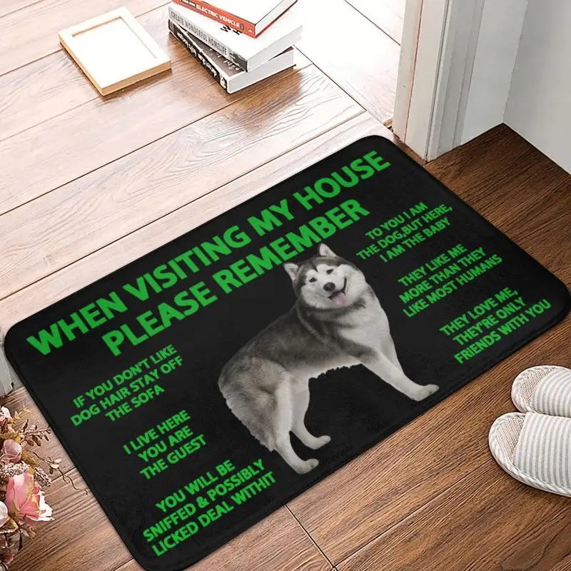 Siberian Husky Front Floor Door Entrance Mats Indoor Alaskan Malamute Dog Bath Kitchen Doormat Balcony Carpet Rug