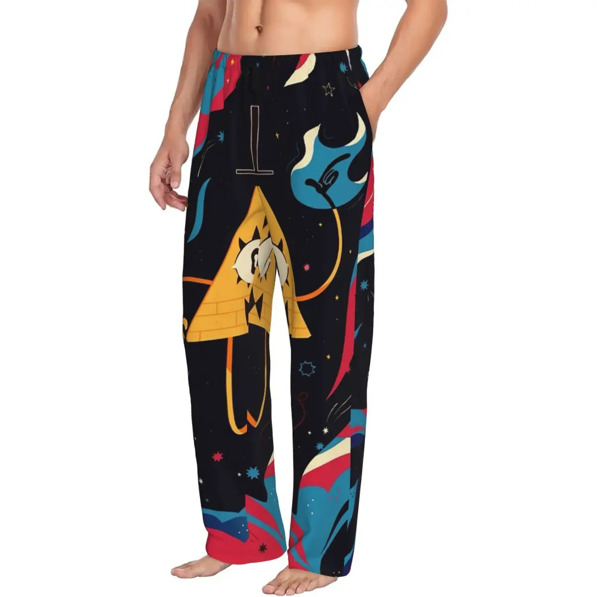 Custom Cartoon Gravitys Falls Pajama Pants Men Sleepwear Sleep Lounge Bottoms with Pockets