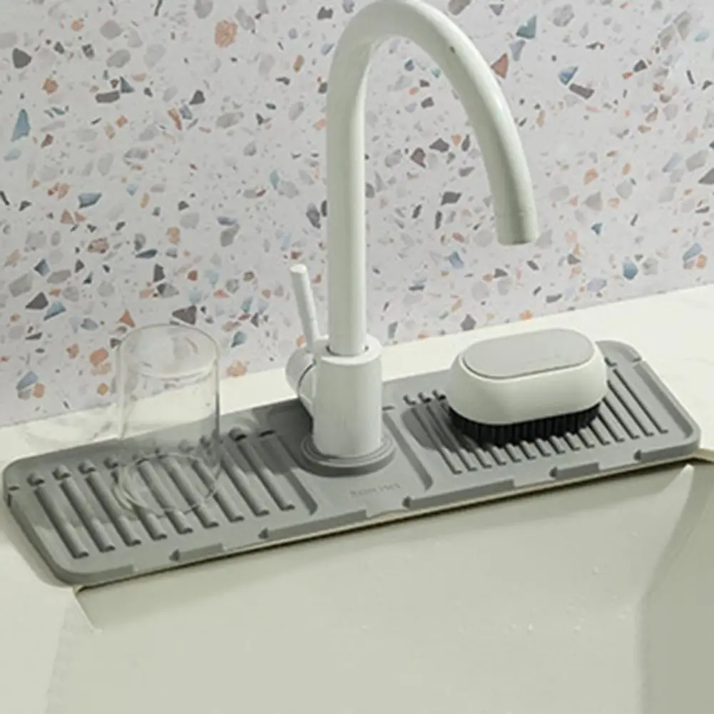 Faucet Splash Guard Kitchen Faucet Absorbent Mat Sink Splash Guard Water Draining Mat Bathroom Universal Splash Guard Sink Mat