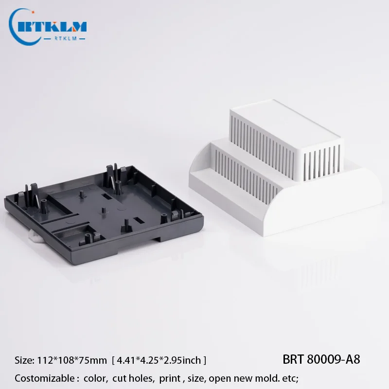 Custom Design Smart Home Din Rail Case DIY Plastic Enclosure ABS Cable Junction Box For Electronic Device 112*108*75mm