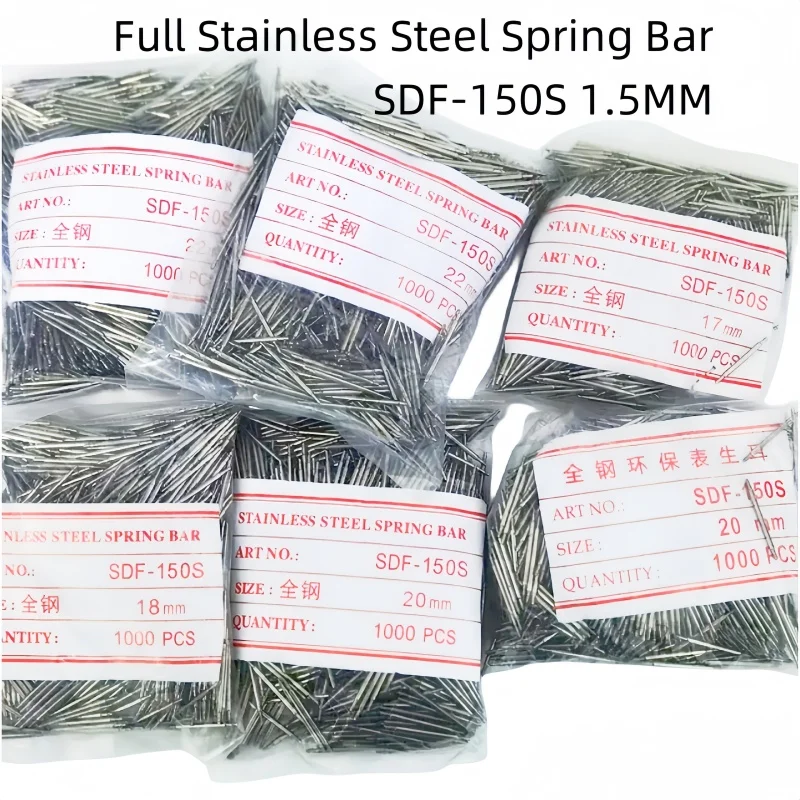 Full Stainless Steel Diameter 1.5MM Wholesale 1000PCS /Lot 304L Spring Bar 10mm 12mm 14mm 16mm 17mm 18mm 19mm 20mm 22mm 24mm New