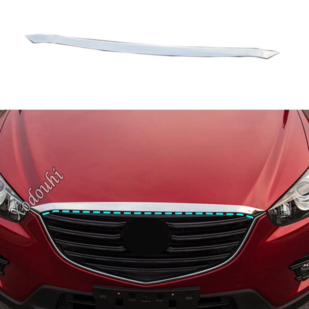 

For Mazda CX-5 CX5 2012 2013 2014 2015 2016 Car ABS Chrome Panel Front Engine Machine Racing Grill Grille Hood Stick Trim Lamp