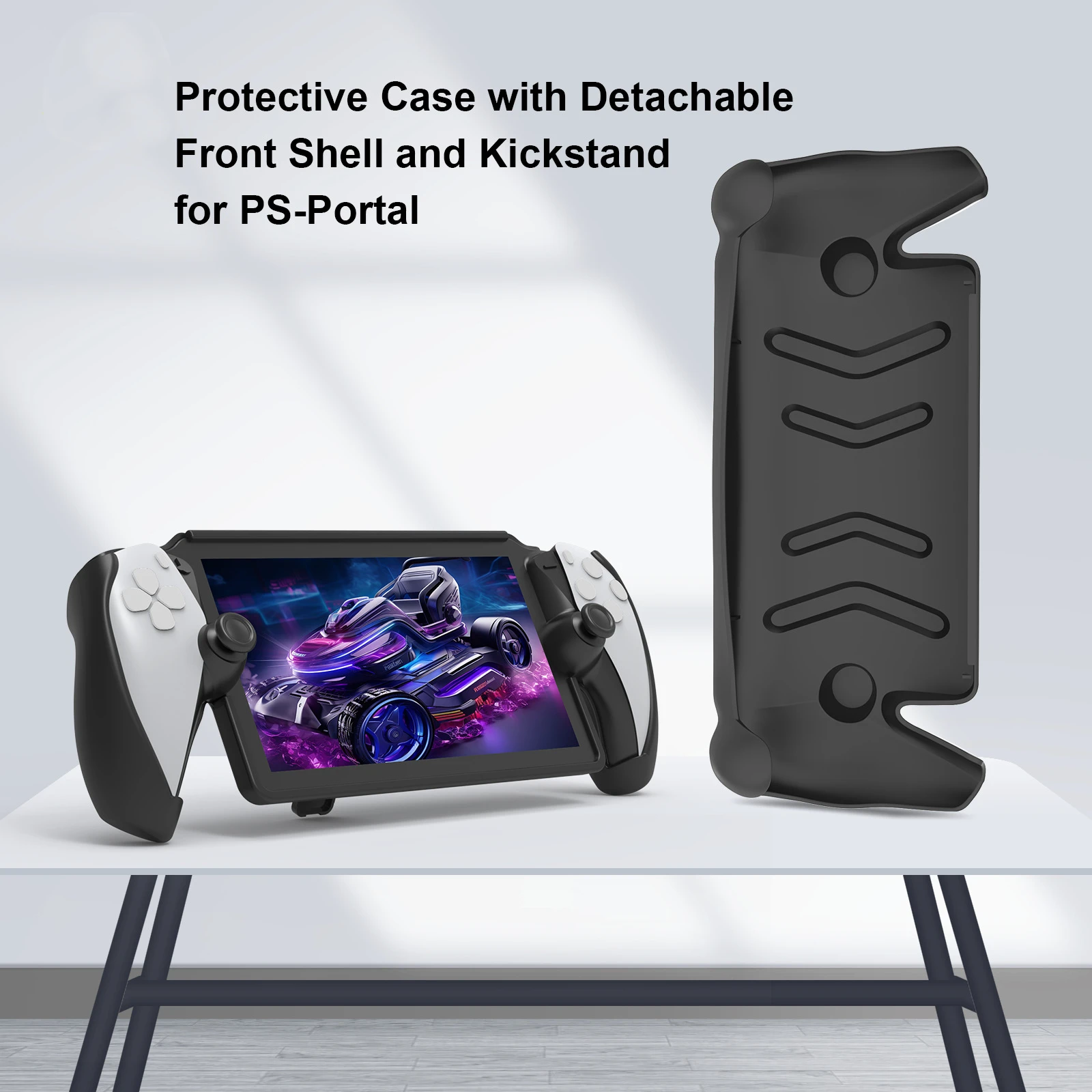 For PlayStation Portal Protective Case with Stand All-in-One Protective Case Removable Face Cover Drop Protection