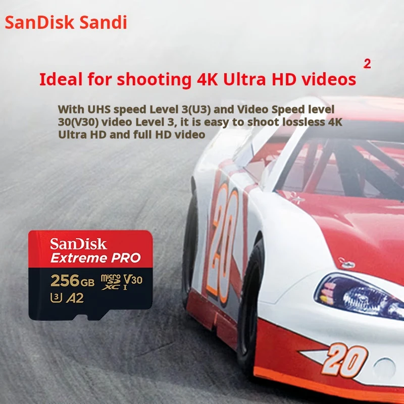 

Карта памяти SanDisk 256 ГБ TF (MicroSD), U3 C10 A2 V30 4K, Extreme Pro Mobile Edition, скорость чтения 200 МБ/с
