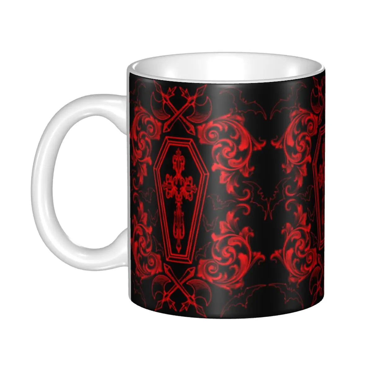 

DIY Halloween Witch Gothic Vampire Bat Ceramic Mugs Personalized Coffee Cup Creative Gift