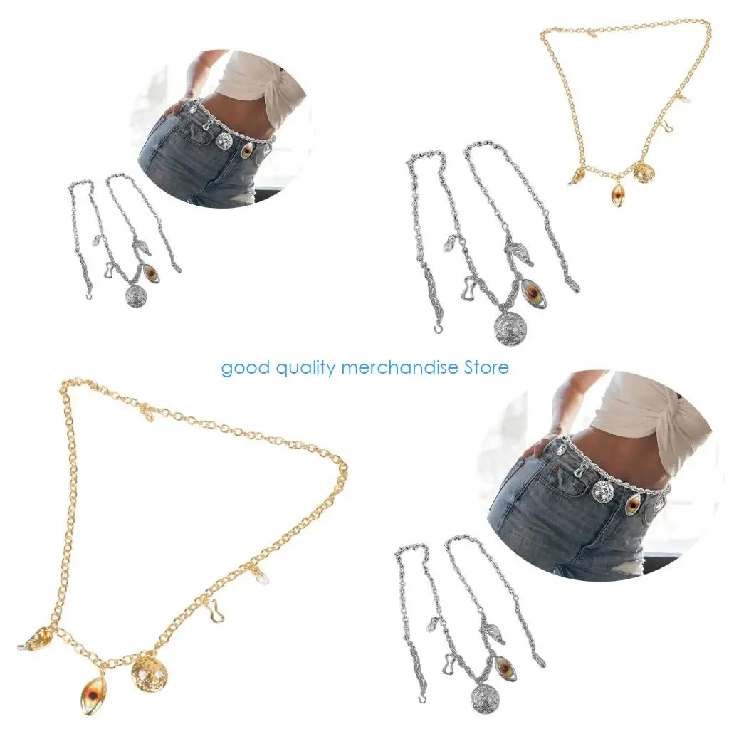 

Y5JD металлическая подвеска в виде глаз в стиле панк, поясная цепочка, украшение для женщин, украшения для тела, регулируемый