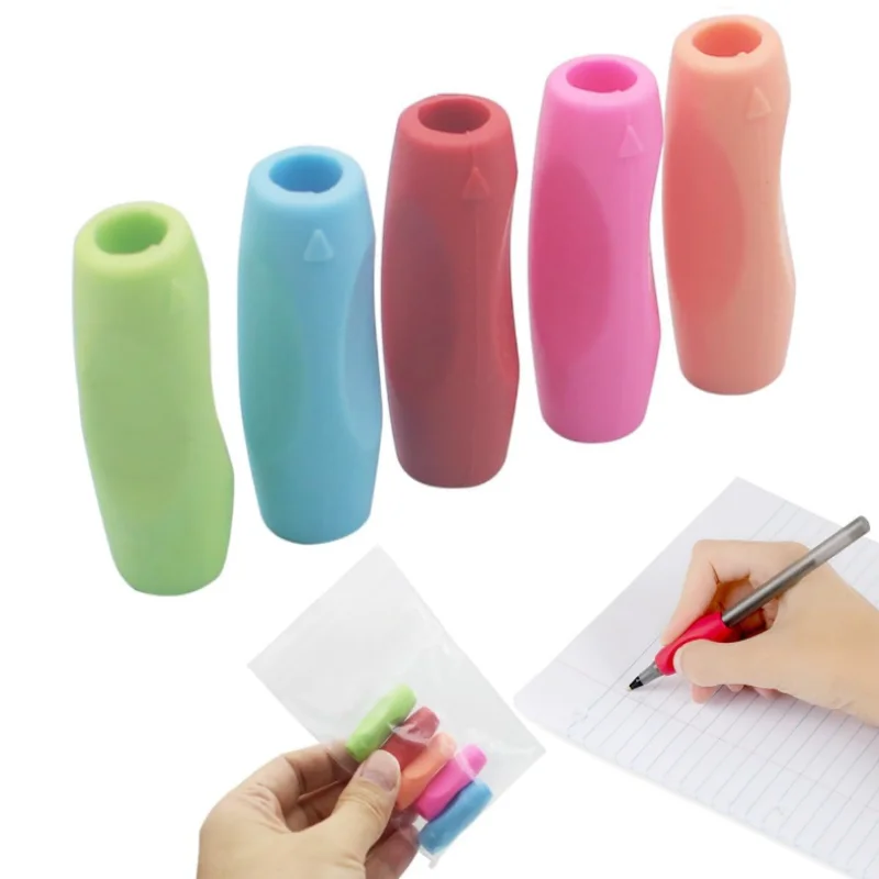 

5-10 шт. силиконовых насадок для карандашей — эргономичные регулируемые держатели для детей, для коррекции осанки, нескользящие и прочные, для школы и офиса
