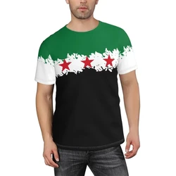 Syria Flag T-shirts For Men Clothing Syrian National Emblem Pirnt Sportswear Gym Tops Daily Casual Oversized Tee Shirt Homme 4XL