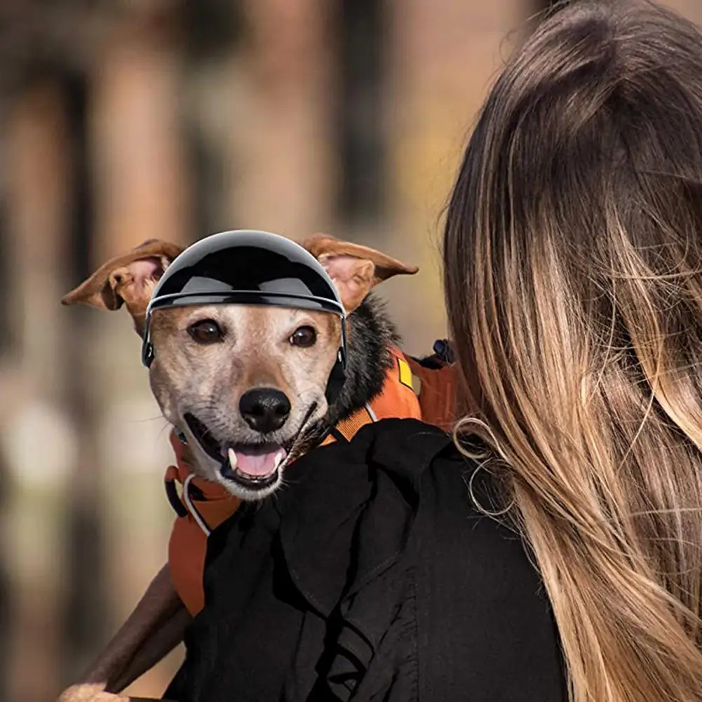 Polyester Excellent Pet Dog Bike Motorcycle Hard Safety Helmet Attractive Puppy Headwear Ultra-Light Pet Supplies