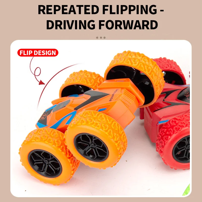 4pcs/2pcs/1pc double-sided inertia stunt rolling toy car - high playability, double-sided playability